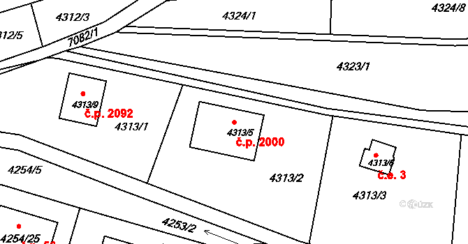 Boskovice 2000 na parcele st. 4313/5 v KÚ Boskovice, Katastrální mapa