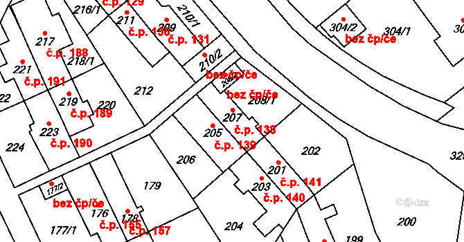 Medlánky 138, Brno na parcele st. 207 v KÚ Medlánky, Katastrální mapa
