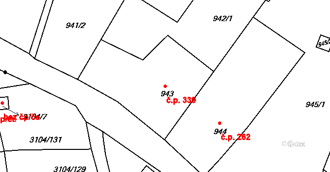 Drahovice 339, Karlovy Vary na parcele st. 943 v KÚ Drahovice, Katastrální mapa