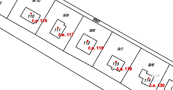 Ješovice 118, Liběchov na parcele st. 112 v KÚ Ješovice, Katastrální mapa