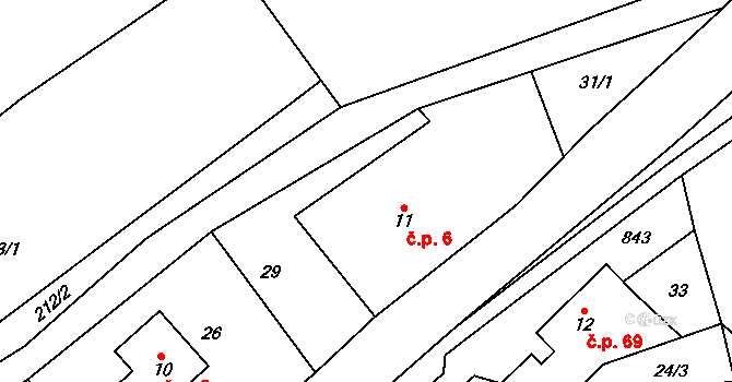 Lhota 6, Trutnov na parcele st. 11 v KÚ Lhota u Trutnova, Katastrální mapa