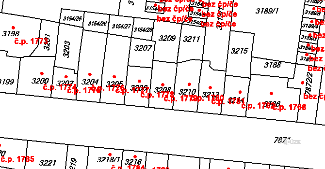 Prostějov 1779 na parcele st. 3208 v KÚ Prostějov, Katastrální mapa