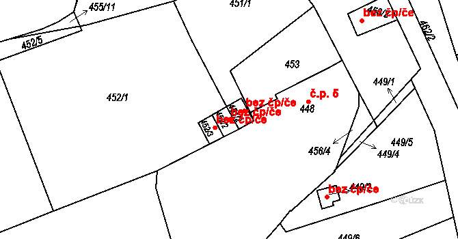 Dubí 39121364 na parcele st. 452/2 v KÚ Běhánky, Katastrální mapa