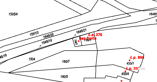 Litovel 40856364 na parcele st. 786/2 v KÚ Litovel, Katastrální mapa