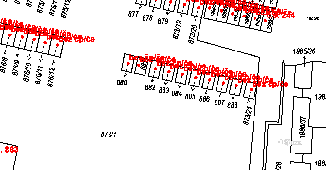 Nýřany 41892364 na parcele st. 883 v KÚ Nýřany, Katastrální mapa