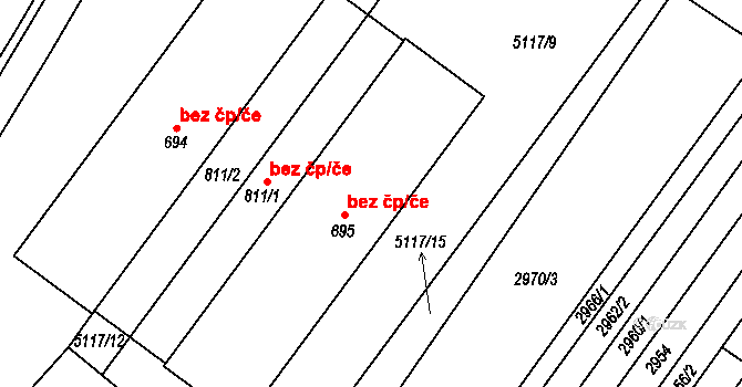 Jalubí 42430364 na parcele st. 695 v KÚ Jalubí, Katastrální mapa