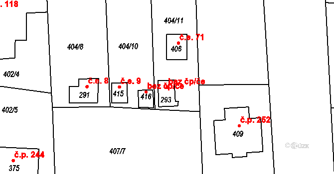 Neratovice 43008364 na parcele st. 293 v KÚ Mlékojedy u Neratovic, Katastrální mapa