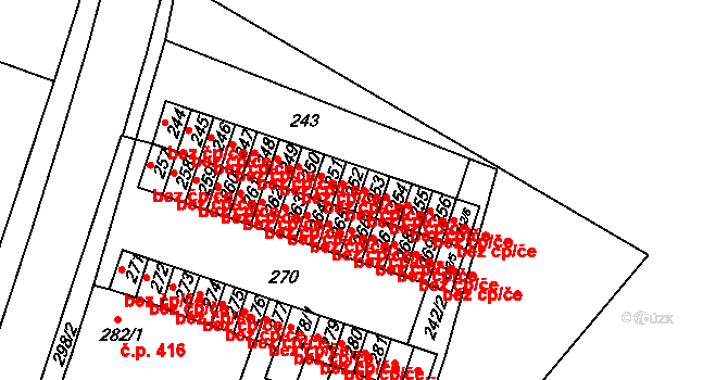 Novosedlice 45126364 na parcele st. 253 v KÚ Novosedlice, Katastrální mapa