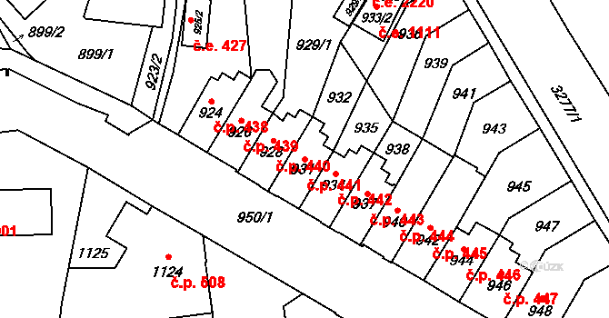 Český Těšín 441 na parcele st. 931 v KÚ Český Těšín, Katastrální mapa