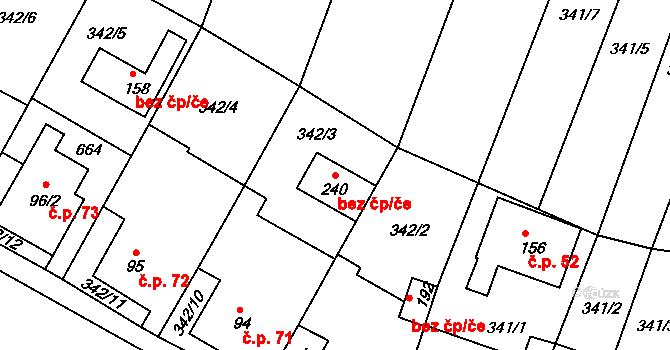 Nové Sedlice 95434364 na parcele st. 240 v KÚ Nové Sedlice, Katastrální mapa
