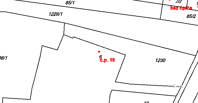 Růžená 19 na parcele st. 6 v KÚ Růžená, Katastrální mapa