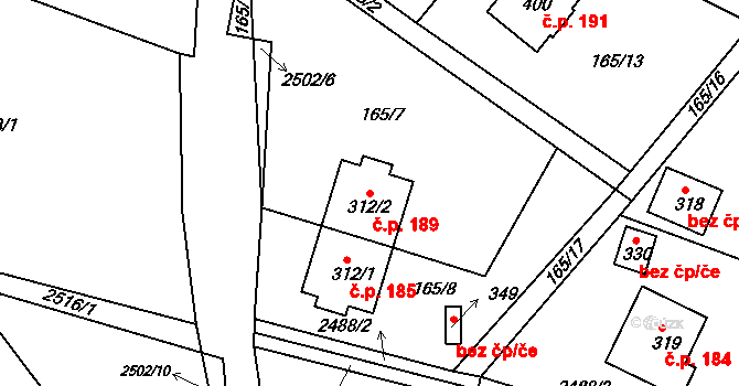 Sklenařice 189, Vysoké nad Jizerou na parcele st. 312/2 v KÚ Sklenařice, Katastrální mapa