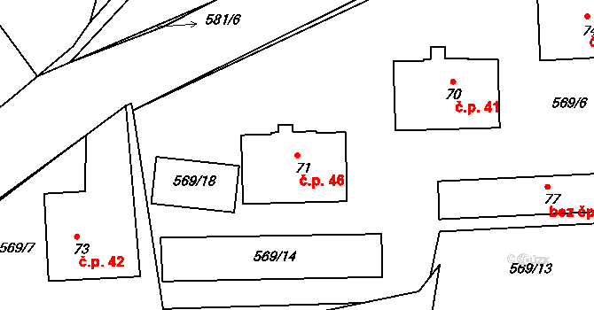 Bubovice 46, Volenice na parcele st. 71 v KÚ Bubovice u Březnice, Katastrální mapa