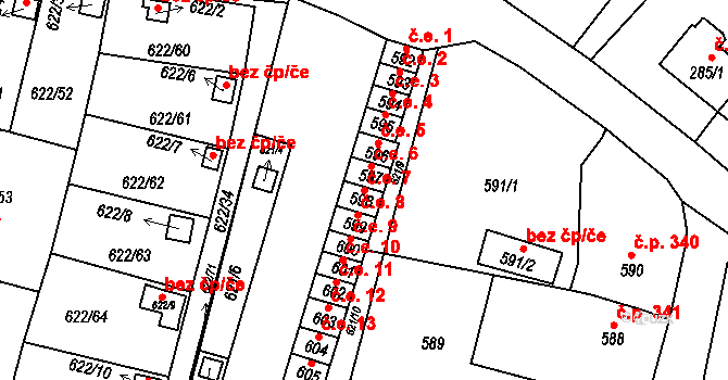 Miřetice u Klášterce nad Ohří 7, Klášterec nad Ohří na parcele st. 598 v KÚ Miřetice u Klášterce nad Ohří, Katastrální mapa