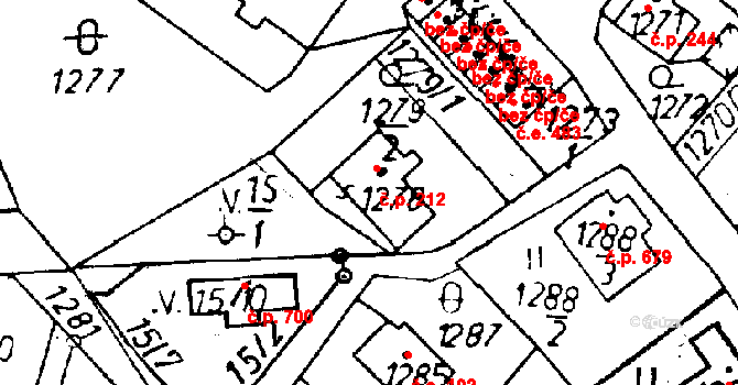 Rychnov u Jablonce nad Nisou 212 na parcele st. 1278 v KÚ Rychnov u Jablonce nad Nisou, Katastrální mapa