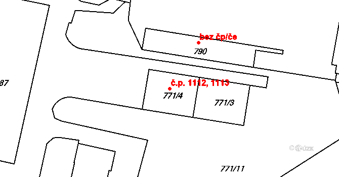 Nusle 1112,1113, Praha na parcele st. 771/4 v KÚ Nusle, Katastrální mapa