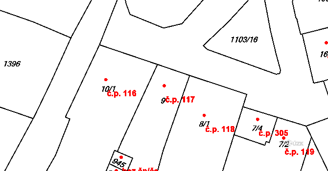 Žacléř 117, Katastrální mapa
