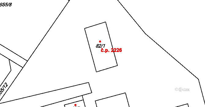 Hrušková 2226, Sokolov na parcele st. 82/1 v KÚ Hrušková, Katastrální mapa