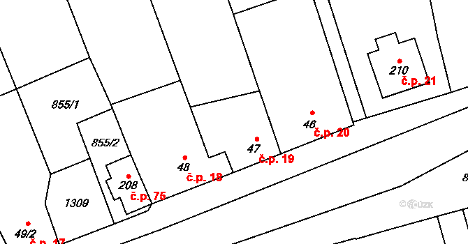 Heroltice 19, Hoštice-Heroltice na parcele st. 47 v KÚ Heroltice, Katastrální mapa