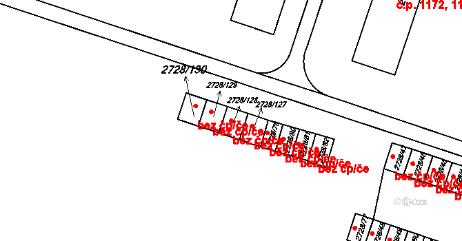 Holešov 43578365 na parcele st. 2728/128 v KÚ Holešov, Katastrální mapa