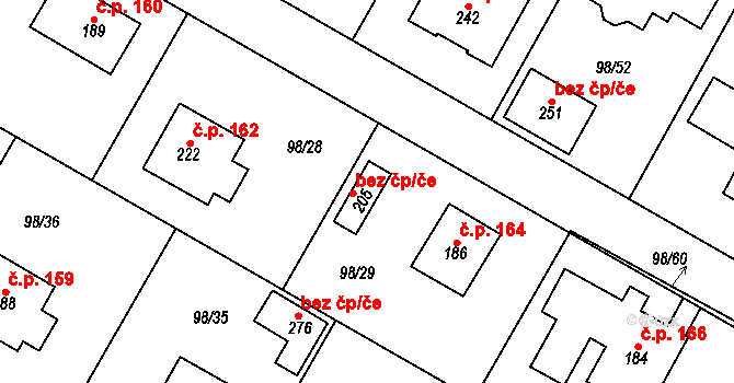 Chlumín 45343365 na parcele st. 205 v KÚ Chlumín, Katastrální mapa