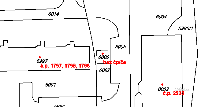 Žďár nad Sázavou 47073365 na parcele st. 6000 v KÚ Město Žďár, Katastrální mapa
