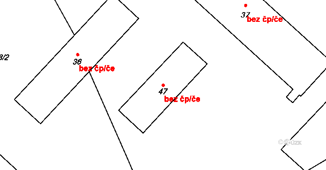 Pluhův Žďár 48259365 na parcele st. 47 v KÚ Samosoly, Katastrální mapa