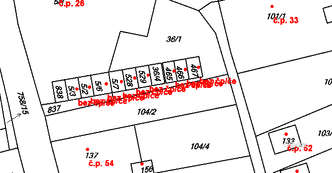 Vlastibořice 49729365 na parcele st. 467 v KÚ Vlastibořice, Katastrální mapa