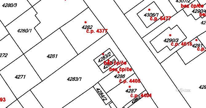 Chomutov 50162365 na parcele st. 4283/2 v KÚ Chomutov II, Katastrální mapa