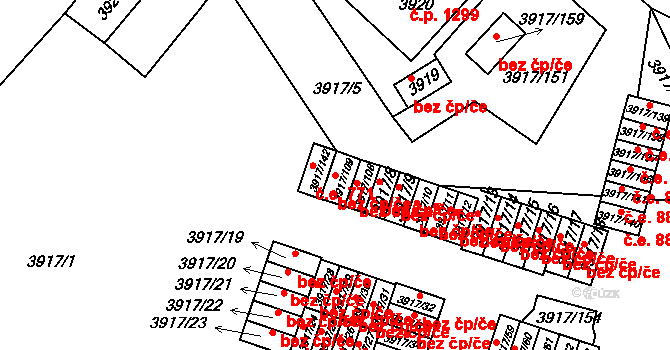 Roudnice nad Labem 50318365 na parcele st. 3917/109 v KÚ Roudnice nad Labem, Katastrální mapa