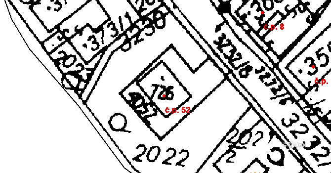 Gajer 52, Janov na parcele st. 726 v KÚ Janov u Litomyšle, Katastrální mapa