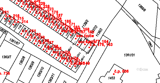 Brtnice 165,178 na parcele st. 1138/1 v KÚ Brtnice, Katastrální mapa