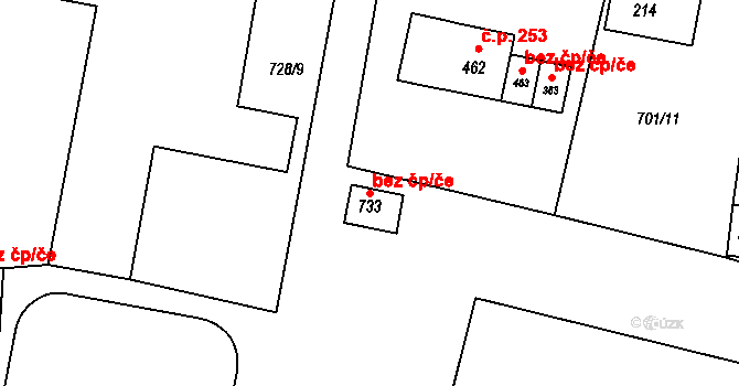 Lubenec 80144365 na parcele st. 733 v KÚ Lubenec, Katastrální mapa