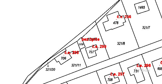 Čisovice 104058366 na parcele st. 1170 v KÚ Čisovice, Katastrální mapa