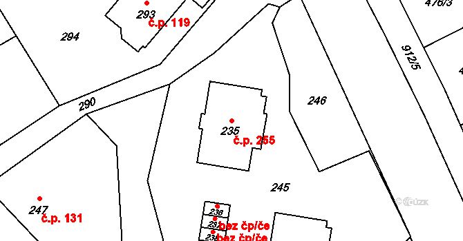 Janovice 255, Rýmařov na parcele st. 235 v KÚ Janušov, Katastrální mapa