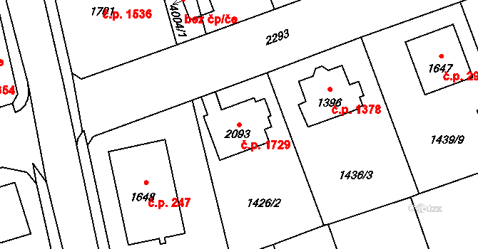 Šumperk 1729 na parcele st. 2093 v KÚ Šumperk, Katastrální mapa