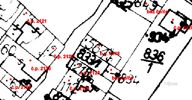 Podlusky 2148, Roudnice nad Labem na parcele st. 564 v KÚ Podlusky, Katastrální mapa