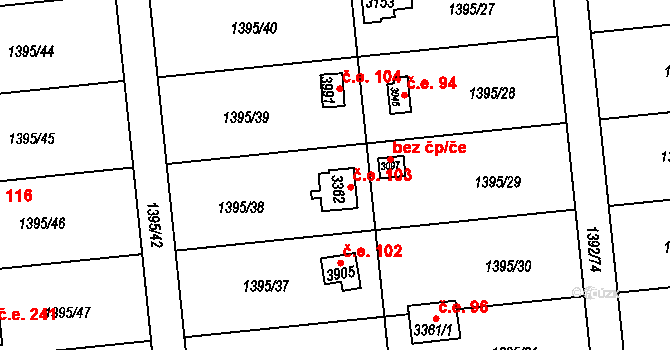 Klatovy III 103, Klatovy na parcele st. 3362 v KÚ Klatovy, Katastrální mapa