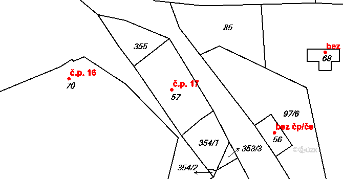 Krašovice 17, Krásná Hora nad Vltavou na parcele st. 57 v KÚ Krašovice, Katastrální mapa