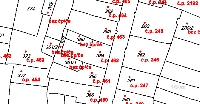 Česká Lípa 462 na parcele st. 364 v KÚ Česká Lípa, Katastrální mapa