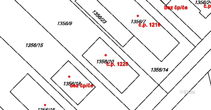 Mohelnice 1220 na parcele st. 1356/10 v KÚ Mohelnice, Katastrální mapa