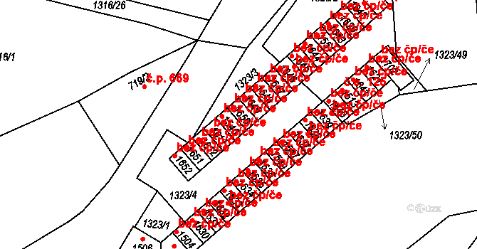 Polná 38669366 na parcele st. 1650 v KÚ Polná, Katastrální mapa
