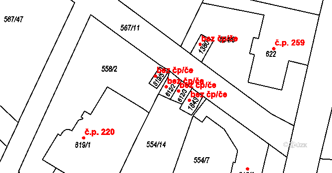 Broumov 40068366 na parcele st. 612/2 v KÚ Broumov, Katastrální mapa