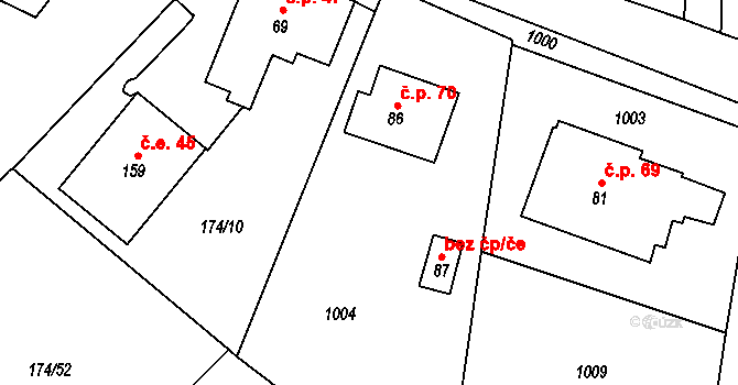 Radimovice 40850366 na parcele st. 87 v KÚ Radimovice u Sychrova, Katastrální mapa