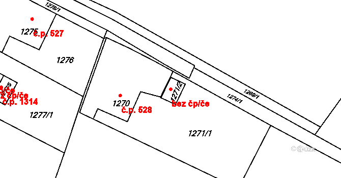 Orlová 43963366 na parcele st. 1271/2 v KÚ Horní Lutyně, Katastrální mapa
