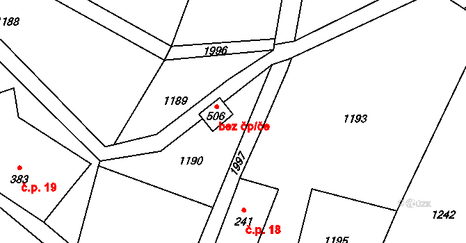 Bílý Potok 44223366 na parcele st. 506 v KÚ Bílý Potok pod Smrkem, Katastrální mapa