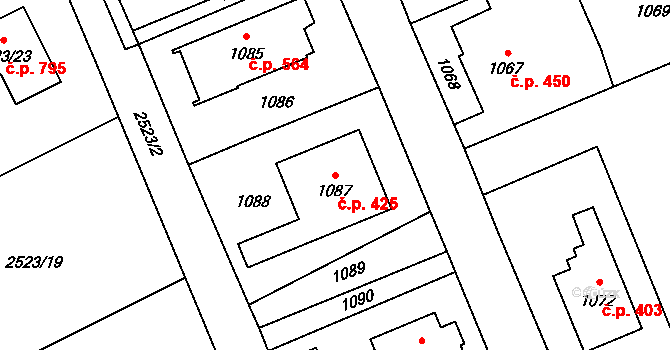 Rapotín 425 na parcele st. 1087 v KÚ Rapotín, Katastrální mapa