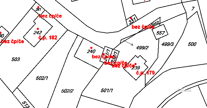 Perštejn 79743366 na parcele st. 241/1 v KÚ Perštejn, Katastrální mapa