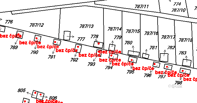 Nymburk 84307366 na parcele st. 793 v KÚ Drahelice, Katastrální mapa