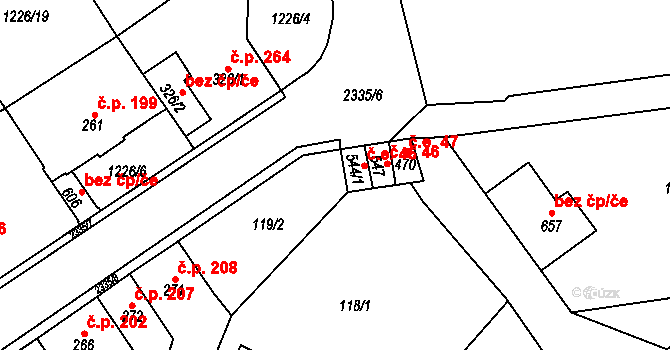 Kostomlaty pod Milešovkou 87918366 na parcele st. 544/1 v KÚ Kostomlaty pod Milešovkou, Katastrální mapa